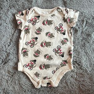 Baby Starters Sock Monkey Striped Outfit